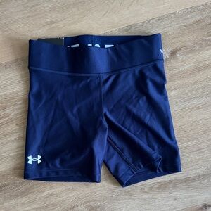 New with tags Under Armour navy compression shorts. Size small.